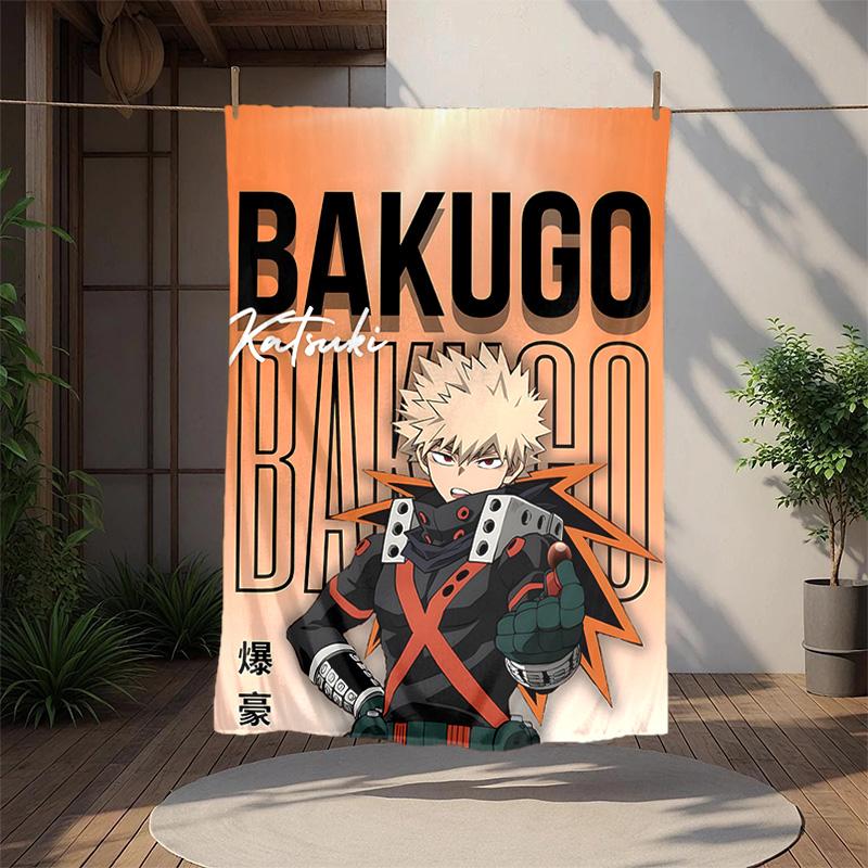 Bakugou Flannel Blanket Soft Warm All-Season Throw, Design for Camping, Car Travel, Hiking Sofa, Bed, Office Perfect Gift for Parties