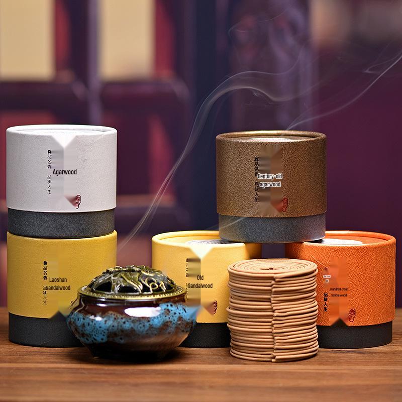 Heaven & Earth 4-Hour Coil Incense: Laoshan Sandalwood & Agarwood Aroma Diffuser for Indoor Spaces