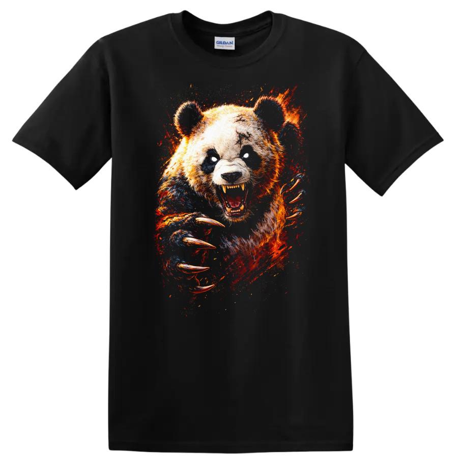 Fierce Panda Graphic T Shirt Wild Animal Roaring T Shirt Cool Tee Design