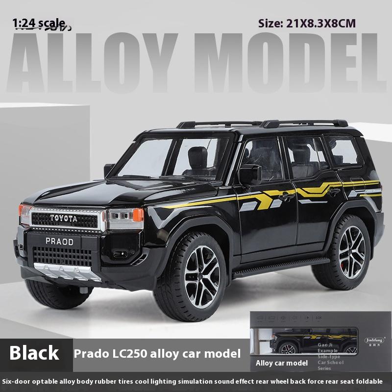 Масштаб 1/24 Toyota Land Cruiser PRADO 2025 Внедорожник Сплав Литой Модель Машины Звук и Свет Хобби Коллекционирование Подарки для Детей