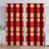 2 шт. Красные и черные сетчатые занавески с принтом для рождественского домашнего декора - оконные карманы с карнизом для спальни, офиса, кухни