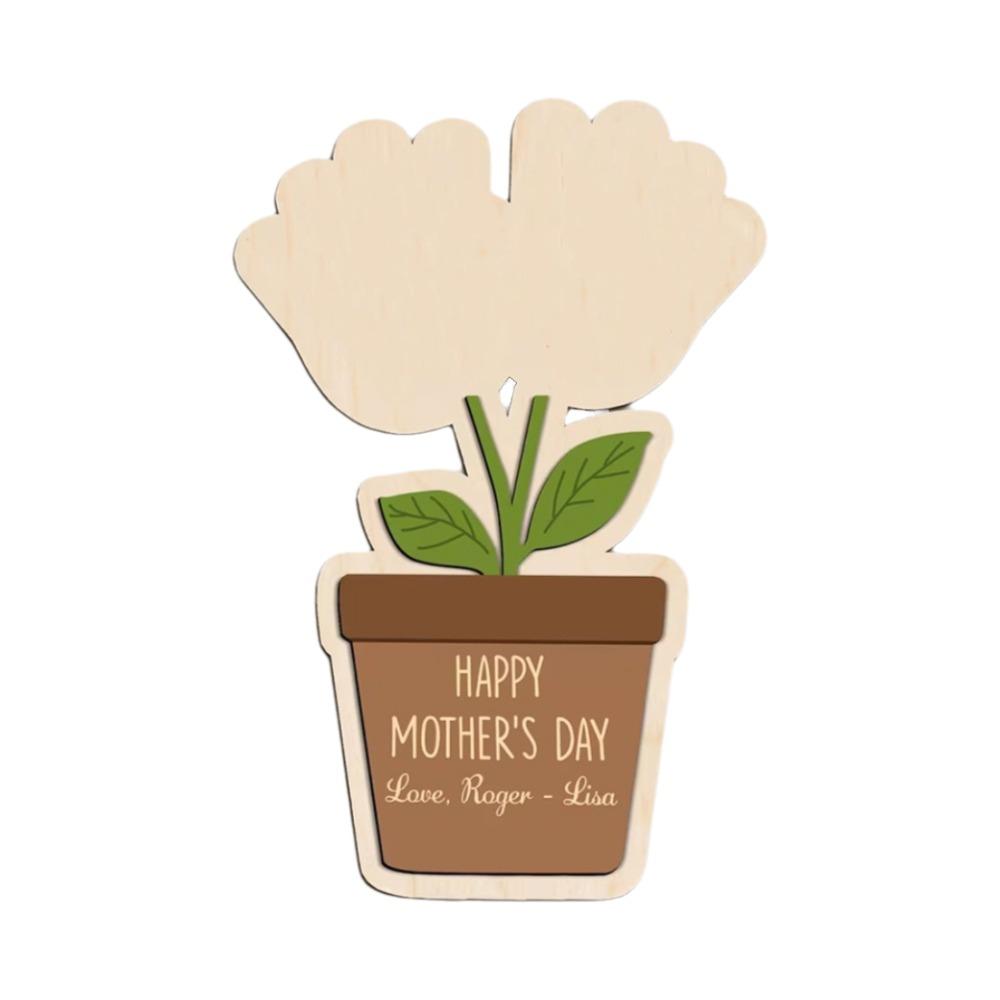 Decoration Mother's Day Plaque Hand Painted Wooden Flower Craft  Kids DIY Painting