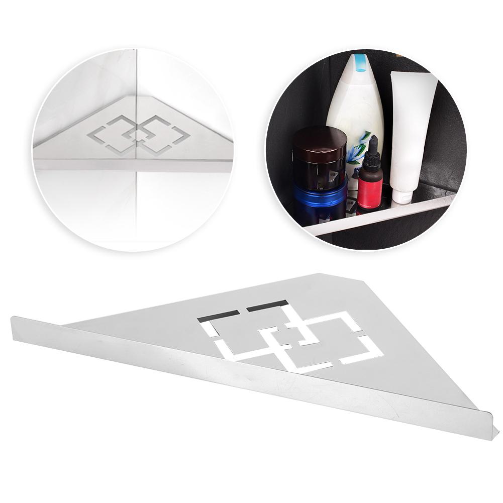 Stainless Steel Triangular Storage Shelf Shower Corner Shelf Rack Organizer for Home HotelPunching