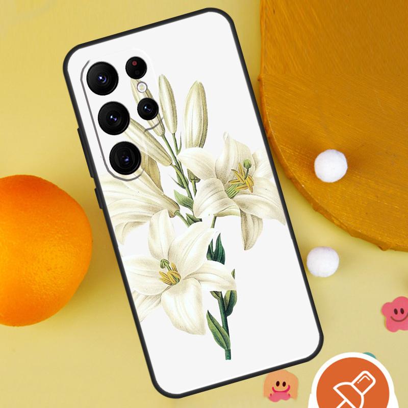 Чехол с цветами лилии для Samsung Galaxy S25 Ultra S24 S23 S22 S21 Ultra S9 S10 S20 Plus S24 FE Funda Cover