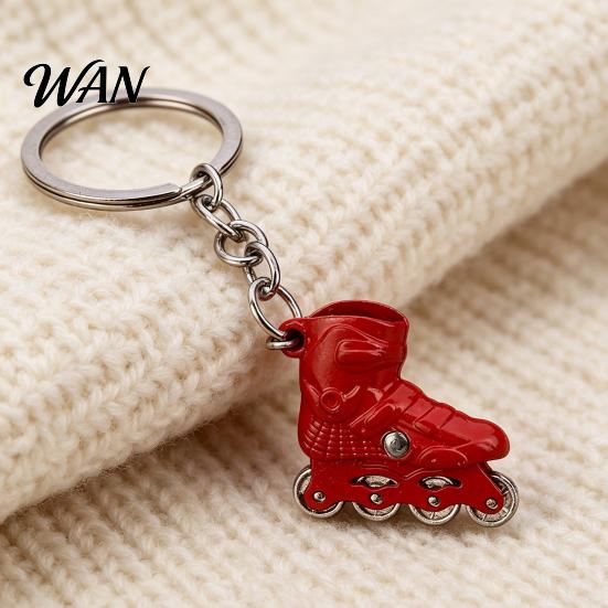 Restored 3D Roller Skate Pendant Zinc Alloy Keychain Pendant, Simulated Shape Gift Key Ring, Multiple Colors Practical Hanging Charm