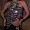 Handmade Beach Chest Chains, Body Chains, Bras, Birthday Parties, Outfit, Heavy Industry, Bright Diamond Chain Top, Party Match