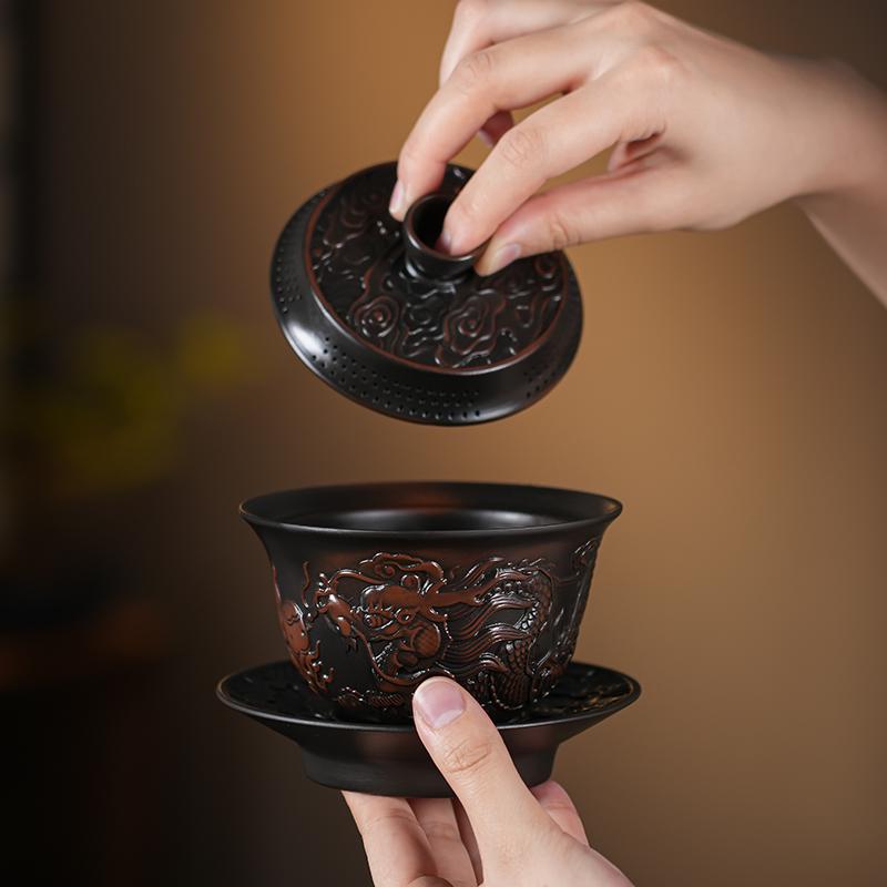 Фиолетовая керамика Цзяньшуй, гайвань, керамическая ручная работа, домашний чайный сервиз в стиле кунг-фу, чайная чаша, чашка для чая, чайник для чайной церемонии
