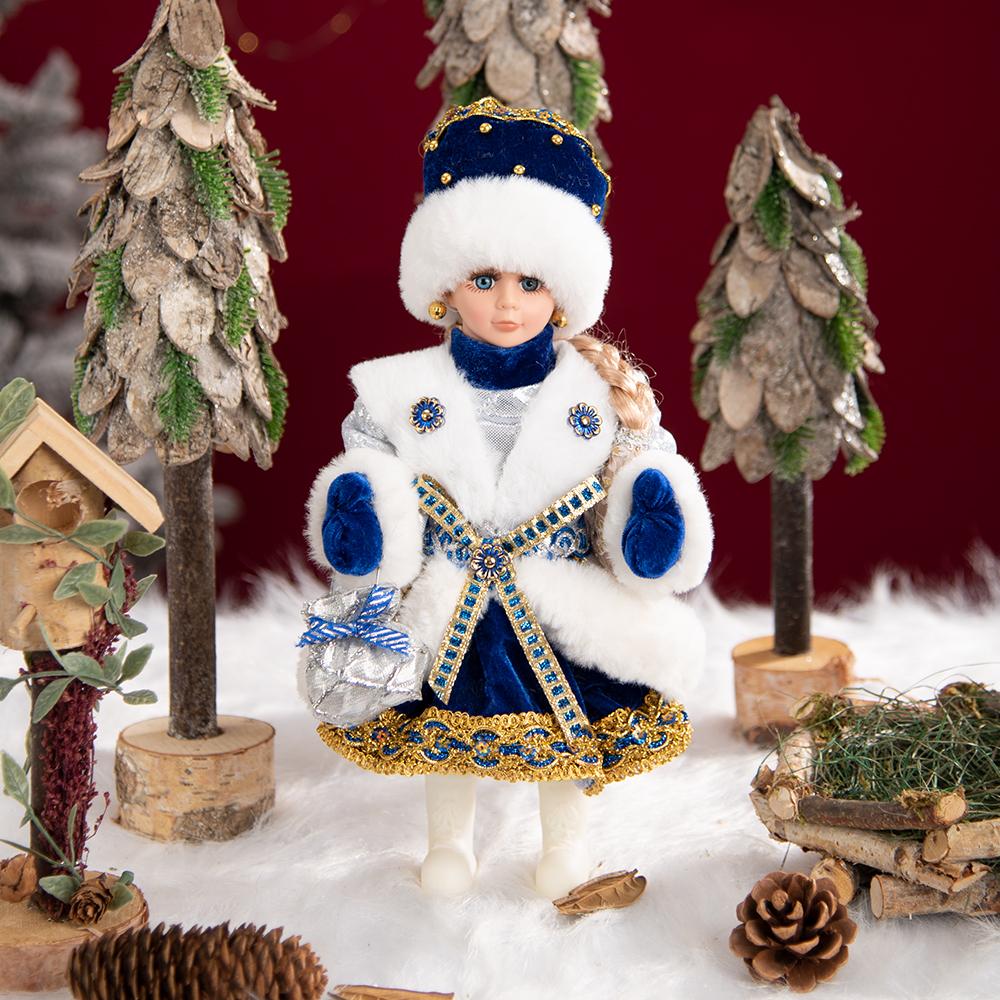 Рождественская кукла, украшения стола, серебряная одежда, великолепная русская детская кукла Снегурочки Навидад Ноэль для рождественского декора