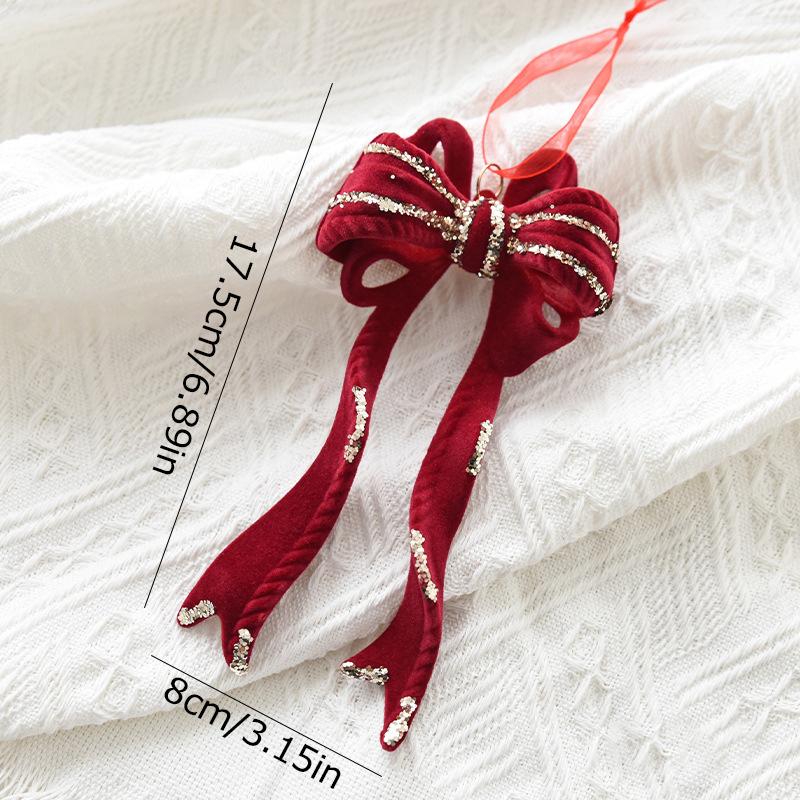 1/2pcs Elegant Christmas Velvet Pendant Red Plucked Deer Bell Pendant Plastic Home Decoration