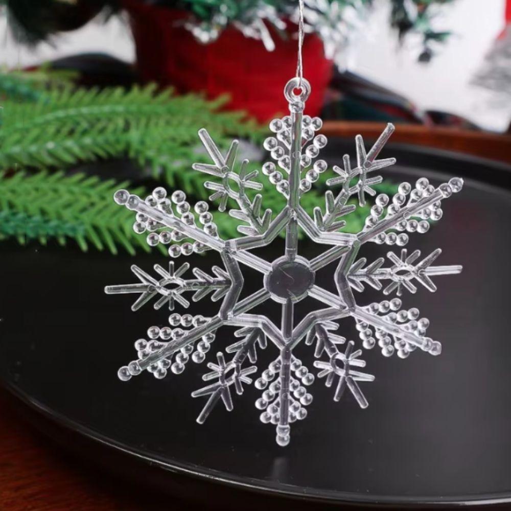 24pcs DIY Crystal Snowflake Icicle Pendants Acrylic Christmas Tree Decoration Navidad