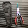 1-Piece Saltwater Fishing Pliers, Stainless Steel Multi-Tool, Curved Jaw with Braid Line Cutter & Split Ring Tip
