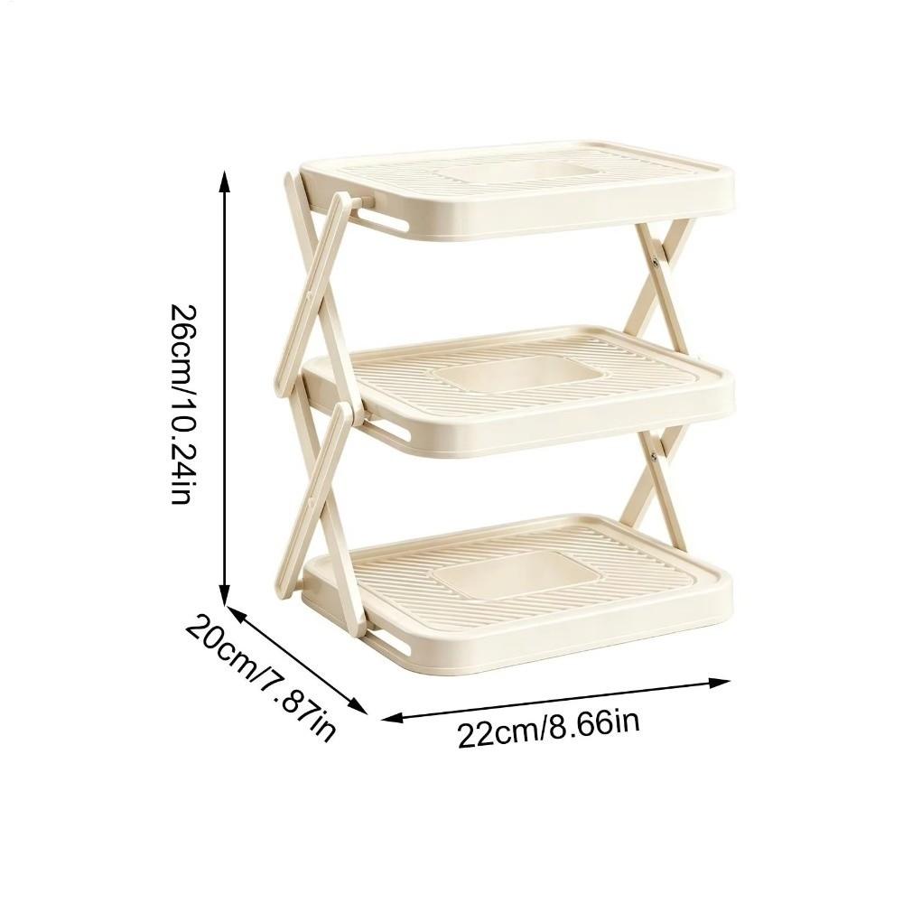 Space-Saving Prepare Dish Storage Rack 3/4-Tier Food Preparation Holder Folding Prep Tray Home Use