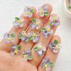 50Pcs Cute Cartoon Mini Colorful and Shiny Flowers Nail Art Resin Designer Charms DIY Craft For Nail 3D Decorations Jewelry