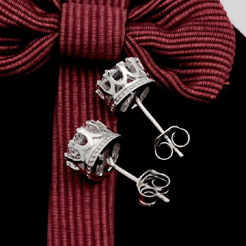 Дешевые оптовые роскошные серебряные цветные серьги-гвоздики Prata, модные ювелирные изделия Bijoux, 6 мм, круглые серьги-гвоздики Aaa с кубическим цирконием