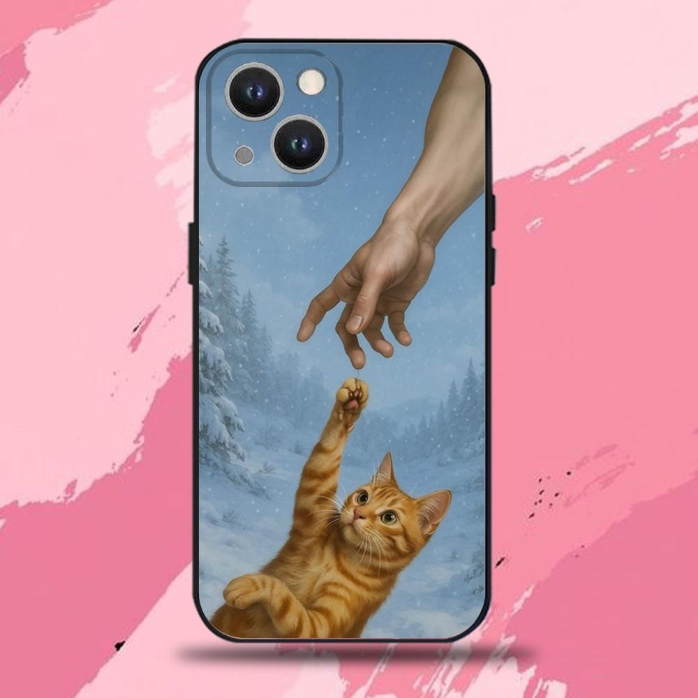 Чехол для телефона с мемами про кошек для iPhone 16,15,14,13,12,11 Plus,Pro Max,XS,X,XR,SE,Mini,8,7, Мягкий силиконовый черный чехол