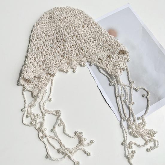 Женская вязаная крючком шапка, однотонная вязаная шапка в этническом стиле с кисточками, на шнуровке, ручная работа