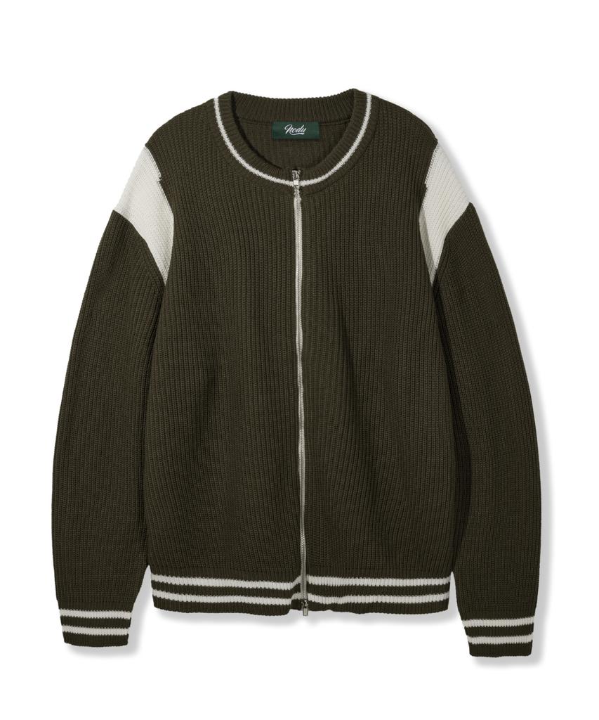 Вязаный кардиган Nodu Varsity на молнии