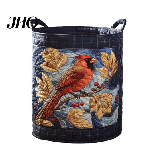 Laundry Basket for Bedroom Quilted Foldable Boho Fabric Hamper Cute Cat Storage Clothes Toys Blankets Nursery Bathroom