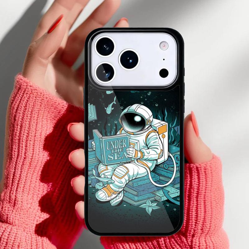 Креативный чехол для телефона Астронавт для iPhone 17 16 15 14 13 Pro Max Задняя крышка для 12 11 Pro Coque