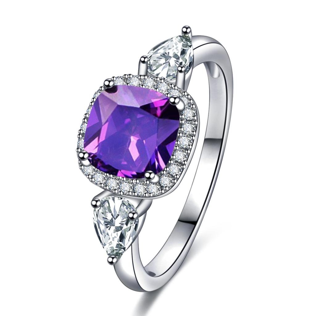 Кольцо с толстым квадратным кристаллом и цветным бриллиантом, новое желтое, зеленое, розовое, белое, синее, фиолетовое кольцо с цирконом 