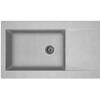 STRADOUR Built-in Kitchen Sink 1 Large Bowl + 1 Drainer Einna - Resin - 86 X 50 Cm - Platinum Grey