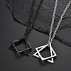 Sweater Chain Geometric Pendants Anti-rust Fade-resistant Neck Decoration Accessory Stacking Square Triangle Pendant Necklace Clothing Accessory