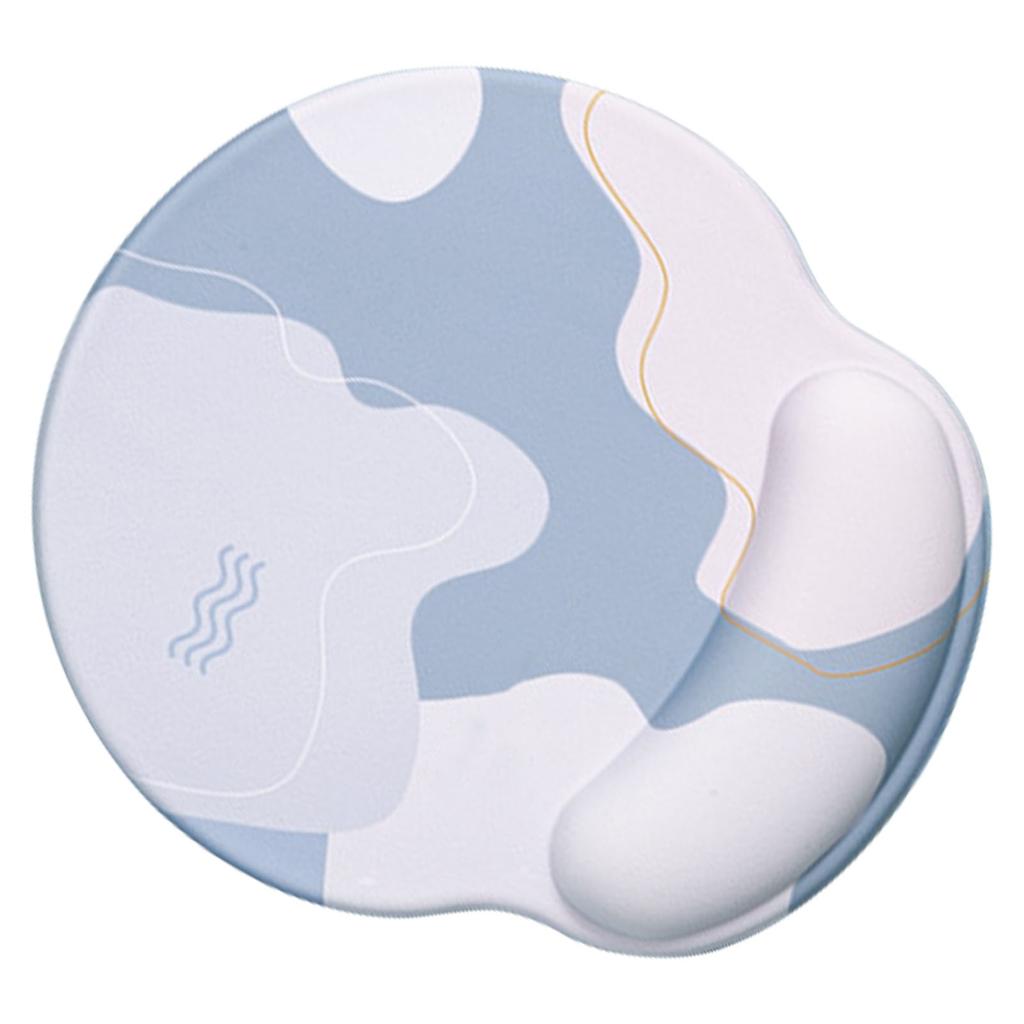 Набор коврик для мыши и клавиатуры Эргономичный силиконовый коврик для мыши с пеной с памятью Поддержка запястья для клавиатуры для компьютера Круглый,