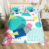 Blue Pink Memphis Bedding Set Colorful Abstract Duvet Cover Hippie Hip Hop Comforter Cover Geometric Vintage Fashion Quilt Cover