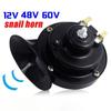 12V 48V 60V Motorcycle Waterproof Snail Horn Super Sound Monophonic Scooters Motorcycle Accessories Electric Moped Horn Black