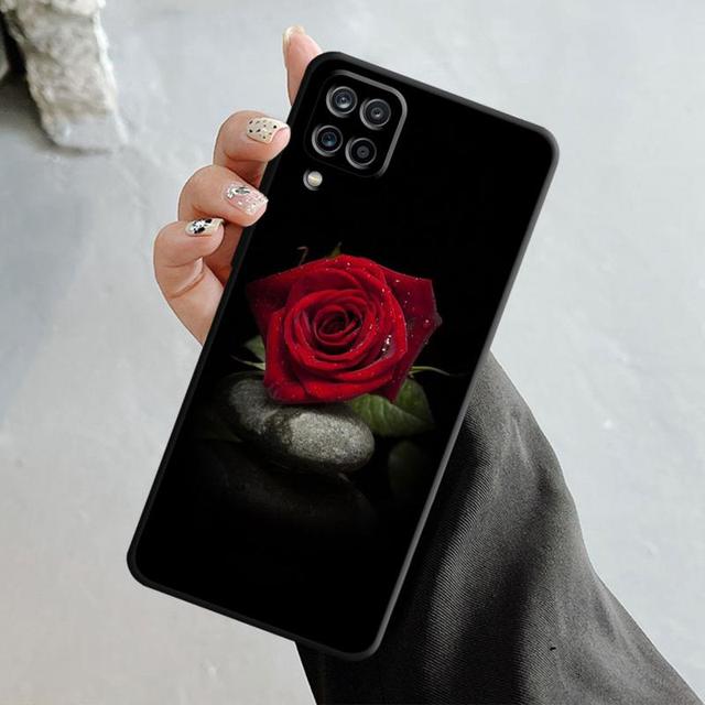 Чехол для Samsung Galaxy A70 A70s A50 A30s A04s A20s A20e A02 A02s A03 A42 M52 M31 M04, чехол с розой, тюльпаном, зелеными побегами, цветами