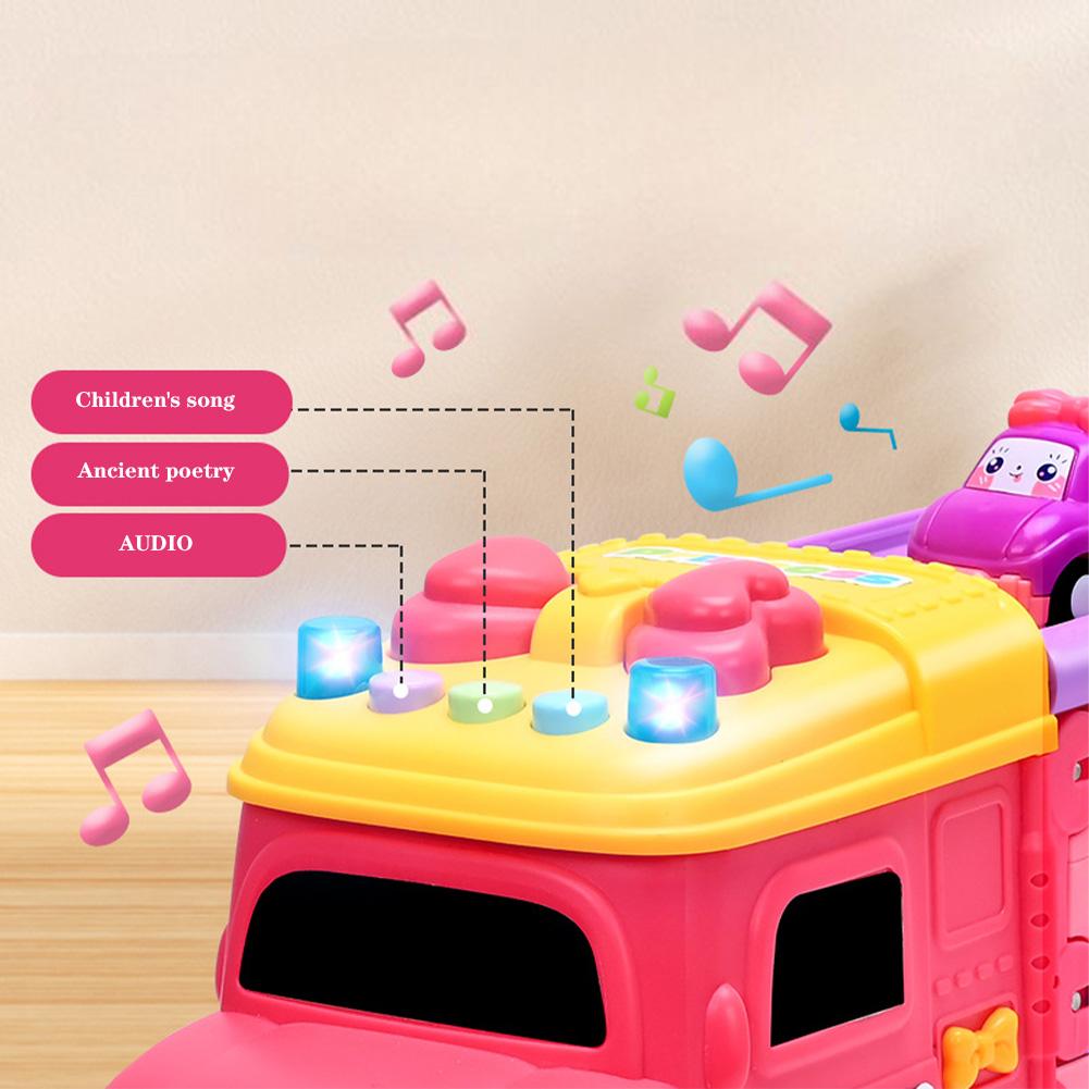 Набор игрушек «Транспортный грузовик и машинки» для детей, складной контейнеровоз для хранения с 6 мини-машинками, трасса длиной 46 дюймов, рождественские подарки для мальчиков и девочек