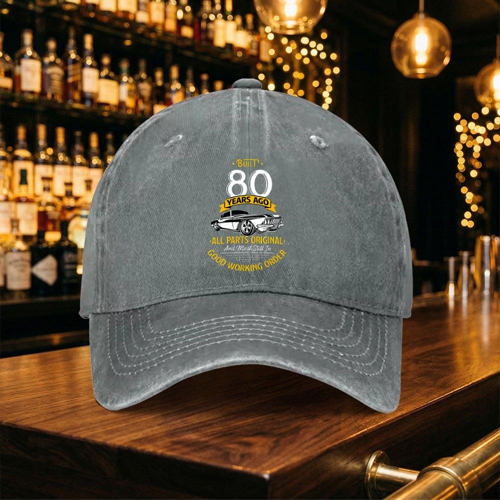 Retro Washed Baseball Cap for Vintage Cars th Birthday Gift Lightweight Printed Craft Hat for Unisex
