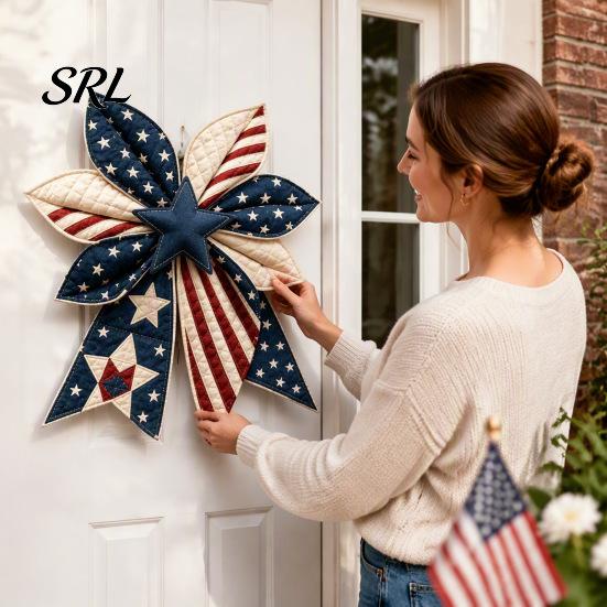 Rustic Wreath Embellishment Patchwork Bow Sewing Kit, Large Fabric DIY Sunflower Pattern Kit Pumpkin Quilted Craft for Adults, Farmhouse Home Decor