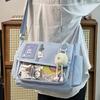 Y2K Japanese Harajuku School Bags for Teenage Girls Transparent Itabag Crossbody Bag DIY Badges Display Plate Ita Bag