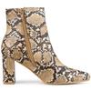 Женские коричневые ботильоны Allegra K с принтом под змею и пайетками, на массивном каблуке и с острым носком, размер 26,0 см