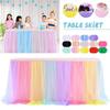 Table Skirts Tutu Table Skirt Ruffle Table Cloth for Wedding Bridal Baby Shower Baptism Birthday Party Christening Decor