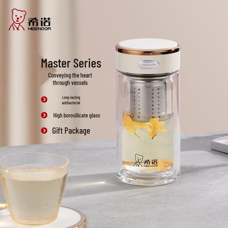 Heenoor XN-602M Antibacterial Double-Layer Glass Cup