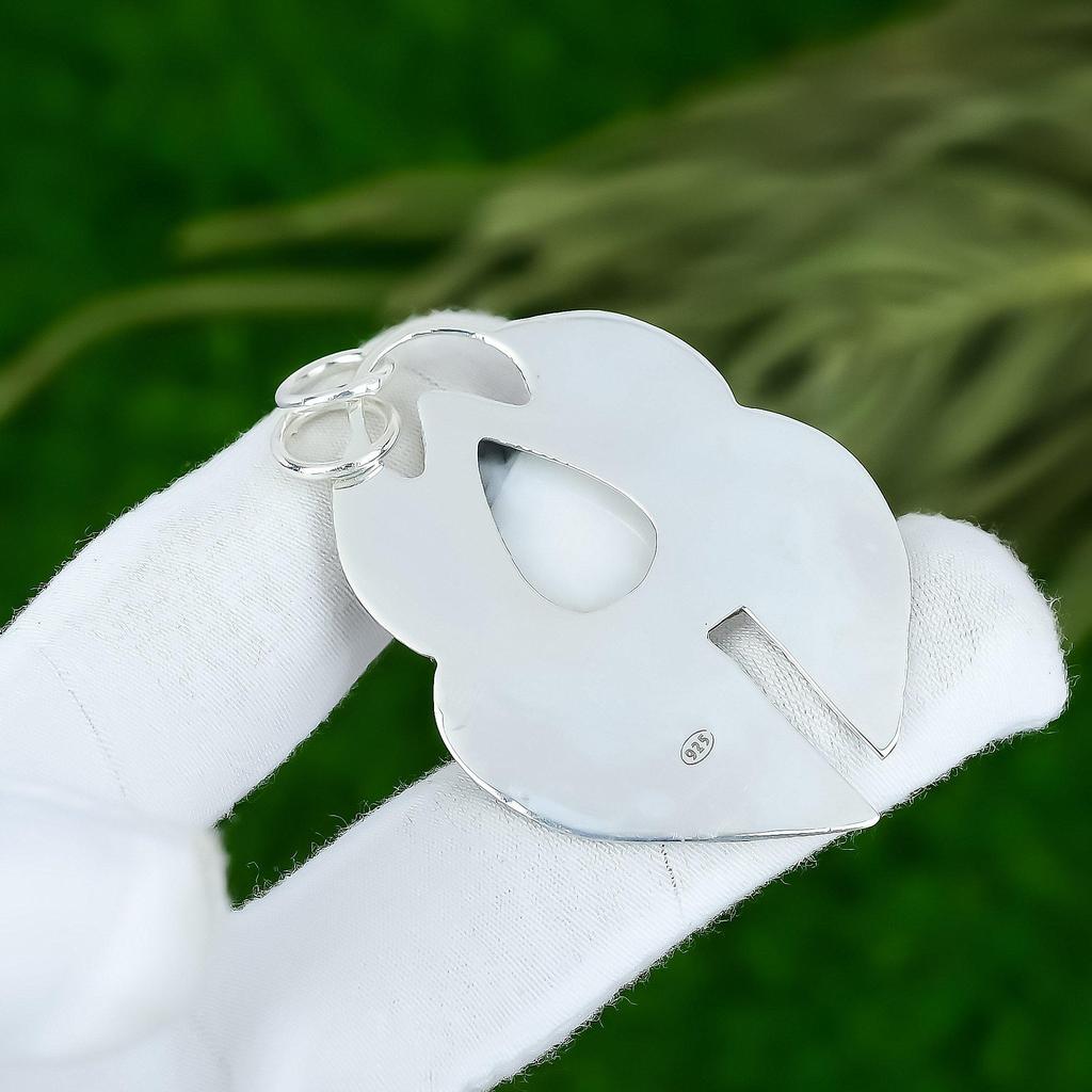 Friendship Day Deal Sterling Silver Zebra Jasper Gemstone Trendy Pendant Jewelry