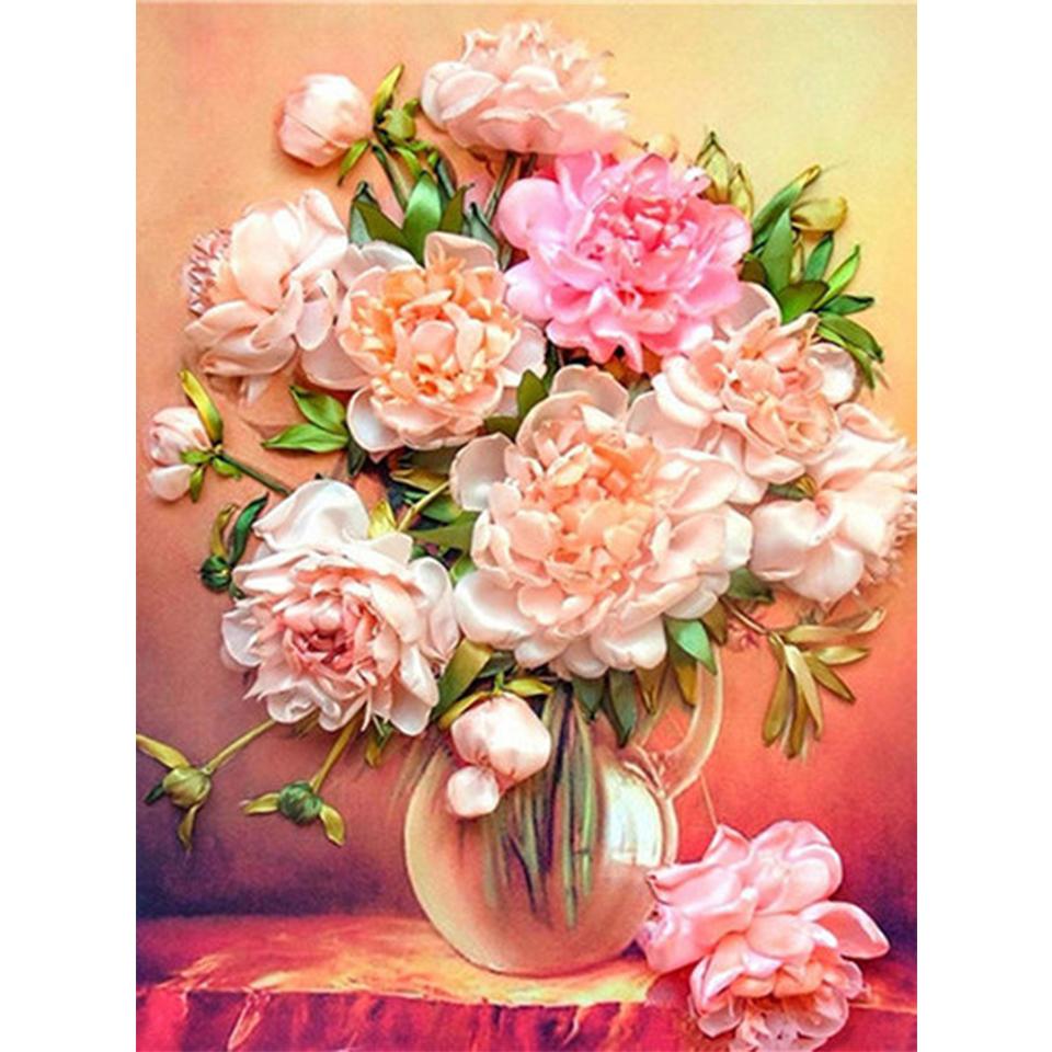 5D DIY алмазная живопись ваза для цветов комплект для вышивки крестом горный хрусталь картина полная алмазная вышивка роза мозаика украшение дома подарок