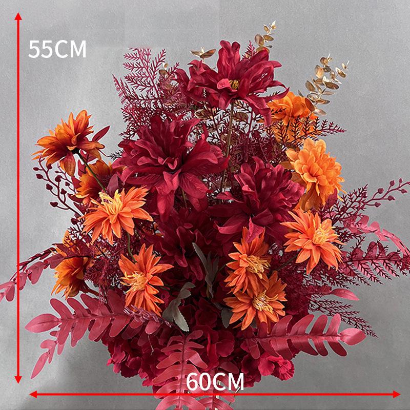 Свадебное цветочное оформление 2025: Сцена банкетного приема по случаю помолвки, Цветочные ряды для дороги/сцены, Цветы для арки, Искусственная имитация фона, Флористическое искусство.