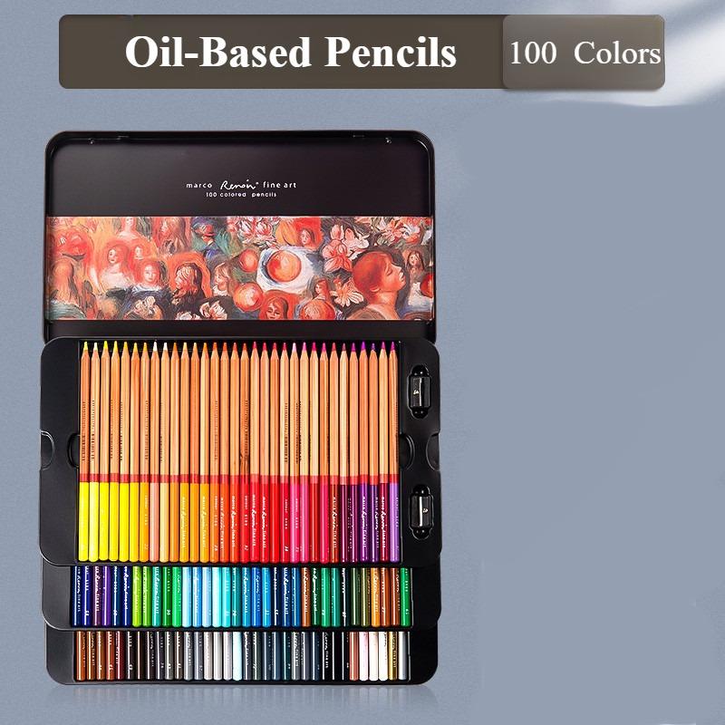 Colored Pencil Set Metal Case 36/48/72/100/120 Color Oil Pencils Student Artist Drawing Art Supplies