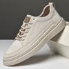 Large Size Men's Board Shoes Size 47 First Layer Pigskin Fashion Versatile British Style Platform Youth Casual Shoes Sports