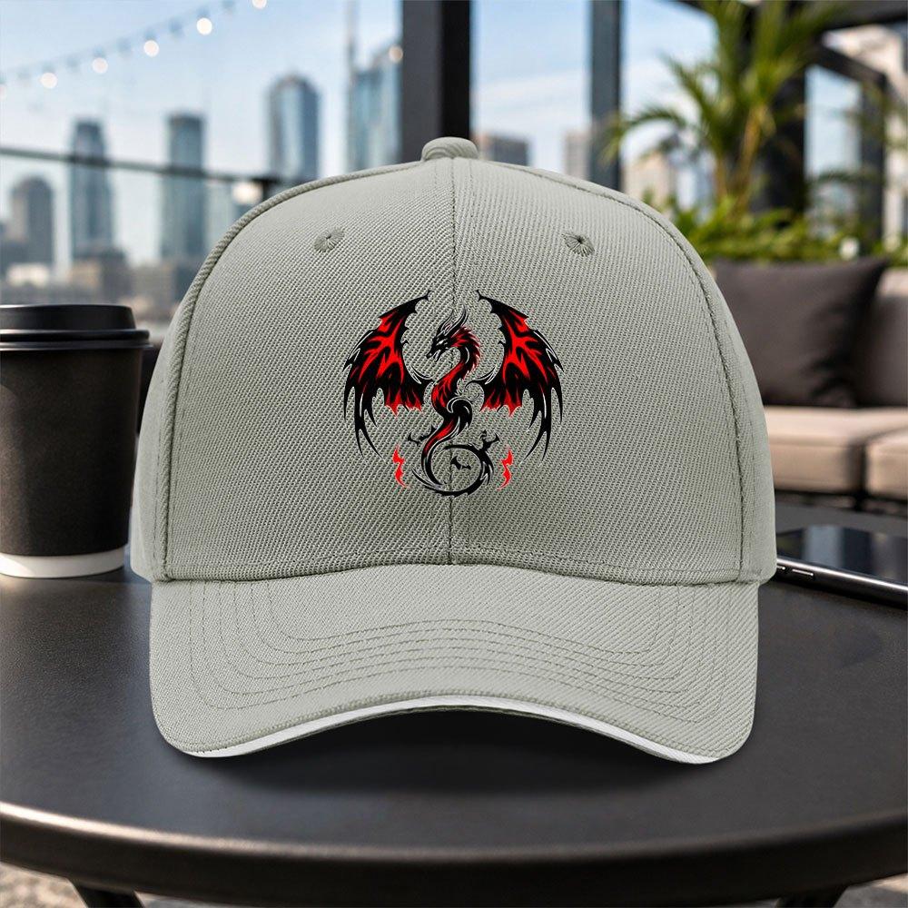 Red Black Dragon Totem Baseball Cap Unisex Adjustable Duckbill Cap Casual Lightweight Outdoor Hat Multiple Colors