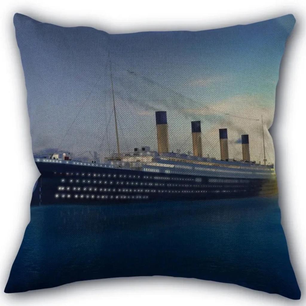 Новая наволочка на заказ с изображением Титаника из хлопчатобумажной ткани, квадратная наволочка на молнии 45X45 см, декоративная наволочка для свадебной подушки