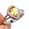 Подарочное кольцо из чистого серебра 925 пробы с натуральным цитрином, ручной работы, S.8 F3k03