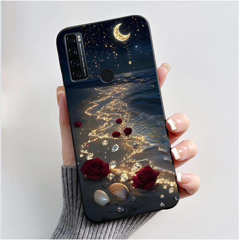 Для TCL 20 SE XE 20R 5G Чехол Роскошный Милый Кролик с Сердечком Забавный Черный Мягкий Силиконовый Задняя Крышка Для TCL 20 R 5G 20SE 20XE Чехол для Телефона