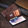 Ретро Чехол-книжка из коровьей кожи с подставкой для iPhone 17 16 Pro Max Samsung S25 Xiaomi Redmi 15C Honor Oppo с магнитным слотом для карт, откидная крышка