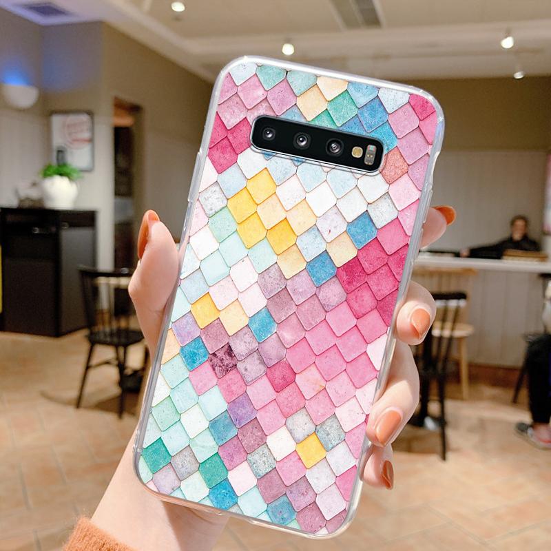 For Samsung Galaxy S10 Plus S10E Phone Case Shockproof Silicone Soft Funda Cute Transparent Bumper Coque For Samsung S10 S10+
