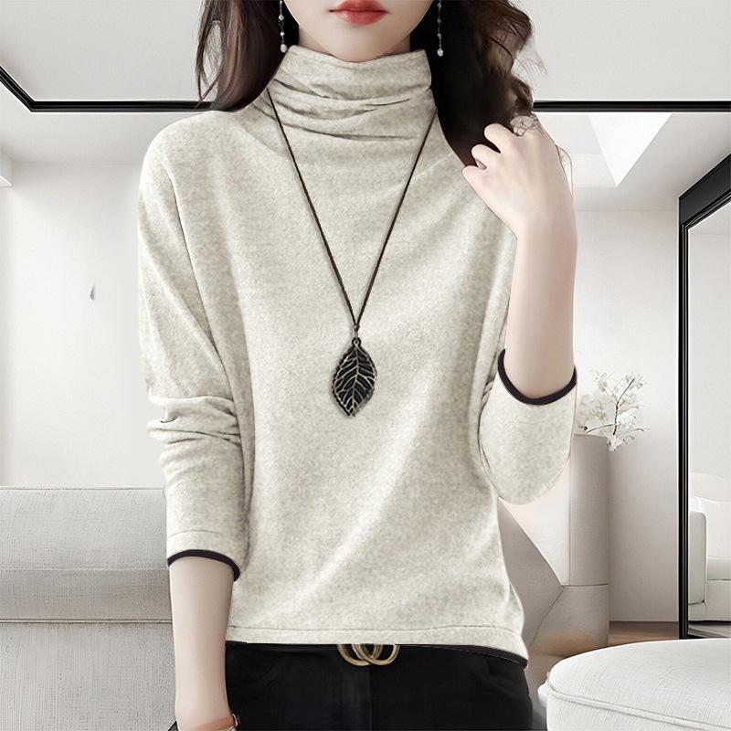 Women S Plus Size High Neck Long Sleeve Fleece Lined T Shirt Slim Fit For Mom