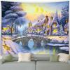 Рождественская уличная снежная сцена Гобелен Спальня Гостиная Домашний Рождественский декоративный гобелен